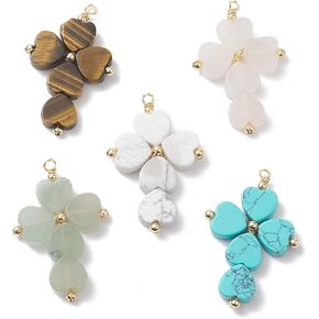 LiQunSweet 5 pcs Cherry Theme Natural Agate Charms Crystal Gemstone Imitation Fruit Food Charms for DIY Jewelry Bracelet Necklace Earring Keychain Craft Decorations in Kuwait