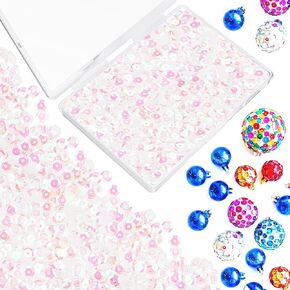 20000 PCS Loose Sequins Bulk Rainbow Cup Sequins 6MM Mixed Round Embroidery Sequins with Box Iridescent Sequins Spangles for Crafts Christmas Ball Wedding DIY Arts Sewing Dress Decoration