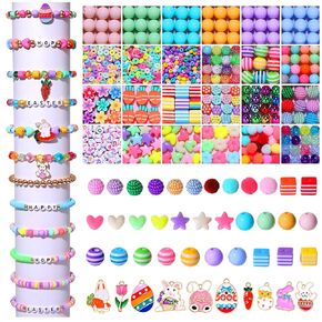 1600PCS+ St.Patrick’s Day Beads for Jewelry Making, Green Polymer Clay Beads Assorted Rhinestone Crystal Acrylic Beads Spacer Beads Shamrock Charms for Bracelet Necklace Making DIY Crafts Gifts