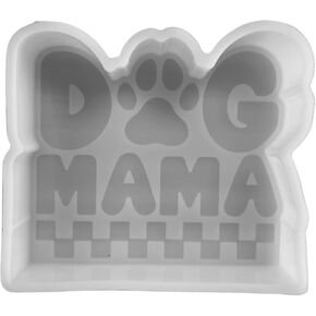 Dog Mama Car Freshie Silicone Mold Pet Tag Mom 4x3.3x0.8" Era Rescue Breeds Animal Lover Scented Aroma Beads Oven Safe