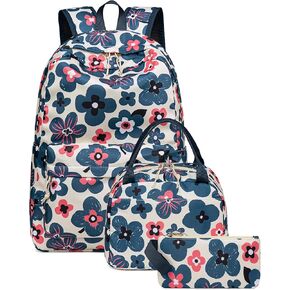 Bluboon Teen Girls School Backpack Kids Bookbag Set with Lunch Box Pencil Case Travel Laptop Backpack Casual Daypacks
