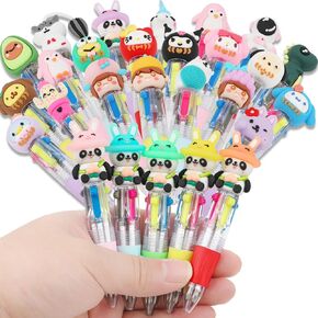 27 Pcs Multicolor Pen in One, 4-in-1 Cute Pens for Kids, Mini Ballpoint Pens for Birthdays Gifts Classroom Prizes