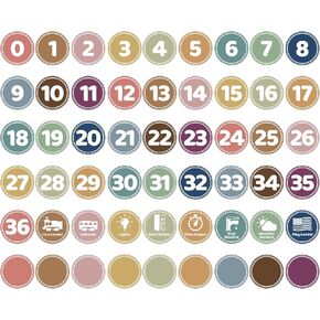 54PCS Line up Spots for Classroom Floor, 4" Number Stickers for Classroom, 36 Pcs Line up Dots Line up Numbers Floor,Numbers for Classroom Lining up Back to School Preschool Kindergarten Supplies