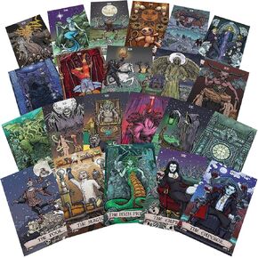 Terror Tarot Card Sticker Pack - Gothic Halloween Horror Stickers (Original Edition)