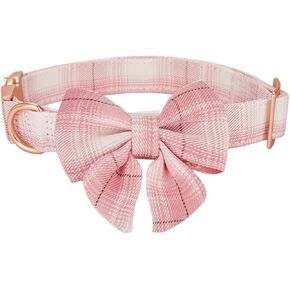 Bowtie Dog Collar Adjustable Soft Collars with Detachable Bow Tie and Metal Buckle for Small Medium Large Dogs,Lilac,Small