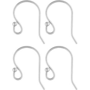 50pcs Adabele Authentic Sterling Silver Ball End Fish Earring Hooks Connector 20mm Dangle Ear Wire (Strong Wire 0.8mm/20 Gauge) for DIY Earrings Making SS194-CC