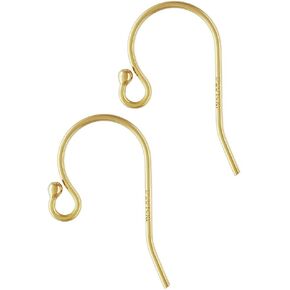 50pcs Adabele Authentic Sterling Silver Ball End Fish Earring Hooks Connector 20mm Dangle Ear Wire (Strong Wire 0.8mm/20 Gauge) for DIY Earrings Making SS194-CC