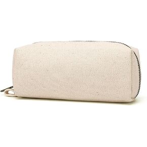 Pencil Case Durable Cotton Canvas Pouch Bag for Pens Stylish and soft (Beige)