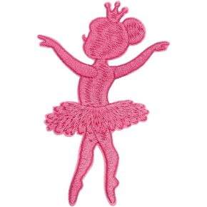 Ballerina Silhouette Dance Patch – 3.5 inches, Graceful Dance Iron On Patch – Embroidered Princess Iron On Patches for Backpacks