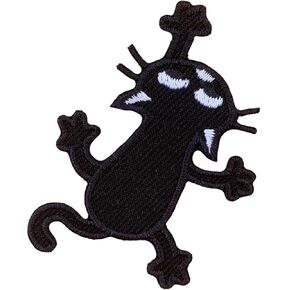 Cute Black Cat Iron On Patches Embroidered Applique Iron On for Jeans, Clothes, Caps, Backpack, Hats