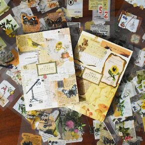 2 Ephemera Stickers Book for Journaling Flower Stickers Vintage Stickers for Journaling Scrapbooking Supplies Kit Aesthetic Ephemera for Junk Journals Albums Planner Crafter Gifts - 40 Sheets