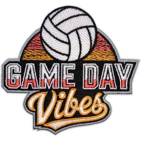 Volleyball Game Day Patch – 3.25 inches, Cool Game Day Iron On Patch – Embroidered Iron On Volleyball Patches for Jackets