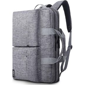 KINGSLONG 17.3 Inch Convertible Laptop Backpack,Laptop Messenger Bag Briefcase Handbag with Shoulder Strap for Men Women, Grey