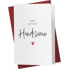 Karto Sweet Birthday Card for Husband Him - Large 5.5x8.5 inch Boyfriend Birthday Cards - Handsome