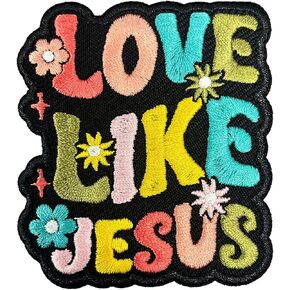 Love Like Jesus Embroidery Patches for Clothes Backpacks Hats Jeans Bag, Jesus Christ Size 3" Iron On Patch or Sew On Patches, Religious Applique Embroidery Patches, Gift for Christian