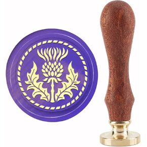 CRASPIRE THHHESTLE WAX SEAL SEAL ختم ختم ختم شمع الختم ختم 30 مم من النحاس النحاسي القابل للإزالة مع مقبض الخشب لدعوات الزفاف الأظرف هالوين عيد الميلاد تعبئة هدايا عيد الشكر