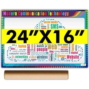 Computer Science Poster, Technology Classroom decor for School Inspiring STEM Learning in the Classroom, Ideal Wall Decor for Lab, Communication Education, Perfect for Teachers and Homeschooling 24x16