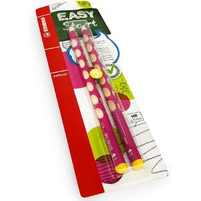 STABILO Easygraph Handwriting Pencils - HB - Left Handed - Pink Barrel - Pack of 2