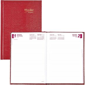 Brownline® 2025 Traditional Daily/Monthly Planner, Untimed Journal, 12 Months, January to December, Perfect Binding, 8.25" x 5.75", Bright Red (CB389.RED-25)