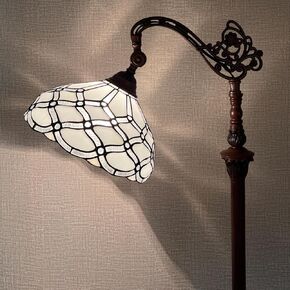 Tiffany Floor Lamp,Stained Glass Gooseneck Floor Light for Reading,Antique Style Tall Standing Lamp for Living Room Bedroom Office Adjustable Angles