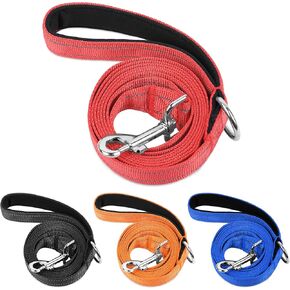 Double-Sided Reflective Nylon Dog Leash, 4 FT/5 FT/6 FT, Soft Padded Handle Heavy Duty Dogs Leashes with D Ring for Medium and Large Dogs Walking and Training,(Navy Blue, 4FT)