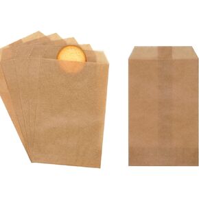 Quotidian Brown Flat Medium Glassine Paper Bags Envelope 4" x 6" (10 x 15.2cm) Pack of 100 - Journals Decorative Dessert Seeds Junk Invitations