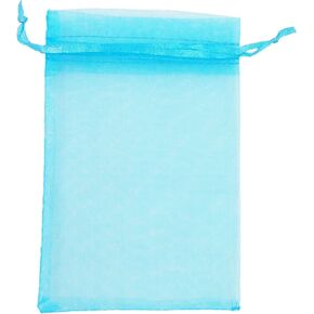 ATCG 100pcs 6x9 Inches Drawstring Organza Pouches Wedding Party Favor Bags (Aqua Blue)