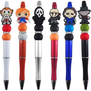 11 PCS Horror Movie Role Pen,Novelty Halloween Spooky Horror Pens For School Office Supplies With Kids And Adults (ABCDEF+5)