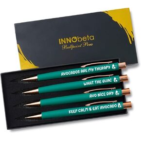 InnoBeta Avocado Gifts, Ballpoint Pen Set of 4, Gift Ideas for on Birthday, Christmas, Thanksgiving Day