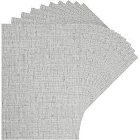 MECCANIXITY Dollhouse Floorboards 12 Inch x 8 Inch Dollhouse Wallpaper and Flooring Fabric Pattern Light Gray for Dollhouse Sand Table Model Accessories 10 Pcs, Small