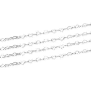 Adabele 5 أقدام أصيلة 925 Sterling Silver Silver غير مكتمل على شكل قلب سلسلة 3.2 مم × 2.1 ملم صغير رفيع النيكل خالي من المجوهر