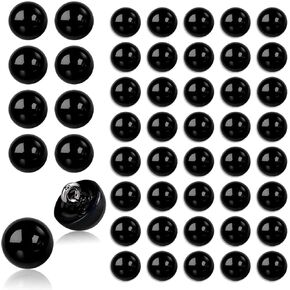 50 Pcs Black Pearl Buttons 10mm Bead Half Ball Dome Caps Round Pearl Buttons with Shank Sewing Buttons Plastic Decorative Buttons for Clothing Sewing Hats Shirts Decorations DIY Crafts
