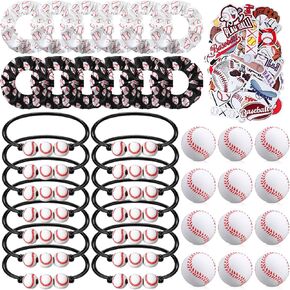 86 PCS Forball Party Favors ، 50 PCS ملصق كرة السلة ، 12 كرة قدم رياضية صغيرة ، 12 أساور سحر 12 Scrunchie Sports Valentines Supplies Supplies