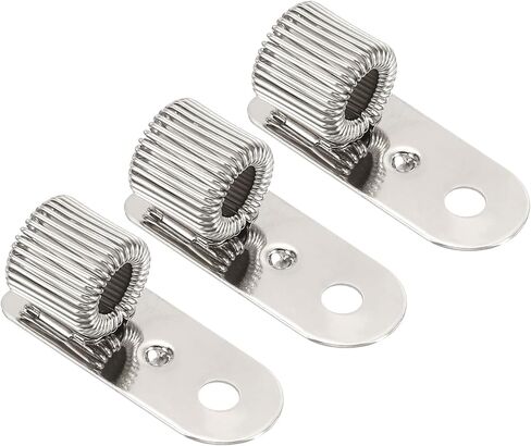 PATIKIL Pen Holder Clips, 3Pcs Metal Portable Single Spring Loop Pencil Organizer for Office Business Pocket Notebook Clipboard, Silver in Kuwait