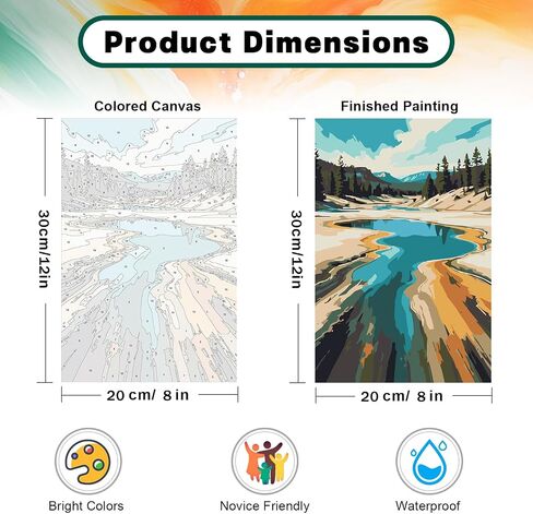 Framed Paint by Numbers Kit for Adults Beginner & Kids, Flowers Easy Adult Paint by Number Kits on Canvas, DIY Craftoria Acrylic Watercolor Oil Paint by Number for Teens for Home Decor Gift 8x12 Inch in Saudi Arabia
