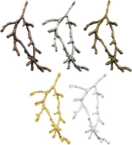 jjgqaz color mixed color 20pcs vinatge style tree branch charms multi rolds arndant for handmade make making cantsory crafts in Kuwait