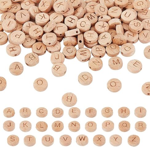 OLYCRAFT 1000pcs 8mm Alphabet Wooden Beads Random Letter Wooden Beads Square Wooden Loose Beads Natural Cube Wood Beads with Initial Letter for Jewelry Making and DIY Crafts in Kuwait