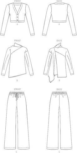 Vogue Misses' Cardigan, Tunic and Pants Sewing Pattern Kit, Design Code V1914, Sizes XSM-SML-MED in Kuwait