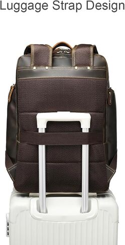 Vintage Genuine Leather Large Backpack For Men Rucksack Handbag Travel Daypack Fits 16" Laptop in Saudi Arabia