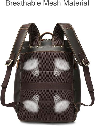 Vintage Genuine Leather Large Backpack For Men Rucksack Handbag Travel Daypack Fits 16" Laptop in Saudi Arabia