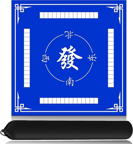 Mahjong Mat ، مضاد للانزلاق وخفض الضوضاء 31.5 * 31.5 بوصة Mahjong حصيرة للطاولة مع حقيبة تخزين محمولة للماجونغ ، البوكر ، دومينو ، حصيرة ألعاب أخرى (Green-1) in Kuwait