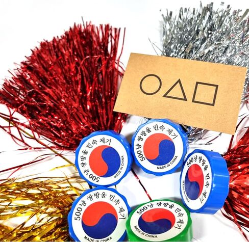 Jaegi with The Bell (Jegi chagi) Korean Old Game 5 pcs + Korean Game Invitation Card 1P - Kick Shuttlecock, Hackysack (Random Color) 제기차기 in Saudi Arabia