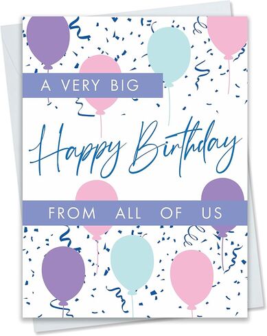 JBH Creations Big Birity Birthdy Balloon Drop - Extra Lig 9 × 12 مع مظروف - باستيل in Kuwait