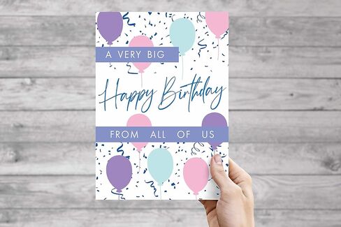 JBH Creations Big Birity Birthdy Balloon Drop - Extra Lig 9 × 12 مع مظروف - باستيل in Kuwait
