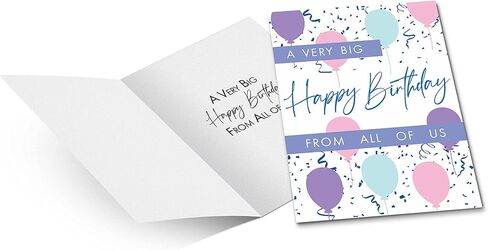 JBH Creations Big Birity Birthdy Balloon Drop - Extra Lig 9 × 12 مع مظروف - باستيل in Kuwait