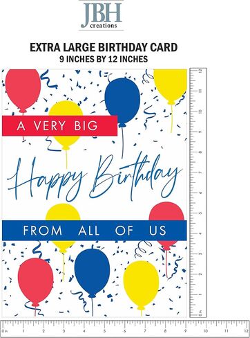 JBH Creations Big Birity Birthdy Balloon Drop - Extra Lig 9 × 12 مع مظروف - باستيل in Kuwait