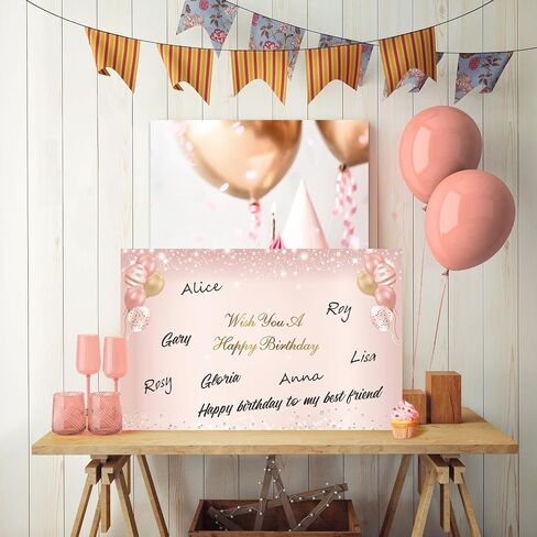 Large 50th Birthday Card With Envelope, Jumbo 50 Birthday Guest Book Greeting Cards for Women, Extra Big 50 Year Birthday Card Gifts Party Supplies，Pink Rose Gold Giant Happy 50 Birthday Card in Saudi Arabia