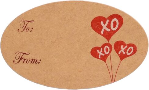 Valentine's Day to and from Stickers Valentine's Heart Stickers 1.5"x2.5" Natural Kraft Gift Tags 4 Unique Heart Designs for Gift Wrapping, Box and Envelope Sealing - 200 Stickers in Kuwait