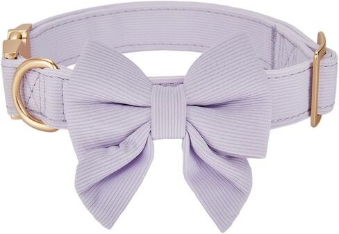 Bowtie Dog Collar Adjustable Soft Collars with Detachable Bow Tie and Metal Buckle for Small Medium Large Dogs,Lilac,Small in Saudi Arabia