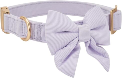 Bowtie Dog Collar Adjustable Soft Collars with Detachable Bow Tie and Metal Buckle for Small Medium Large Dogs,Lilac,Small in Saudi Arabia